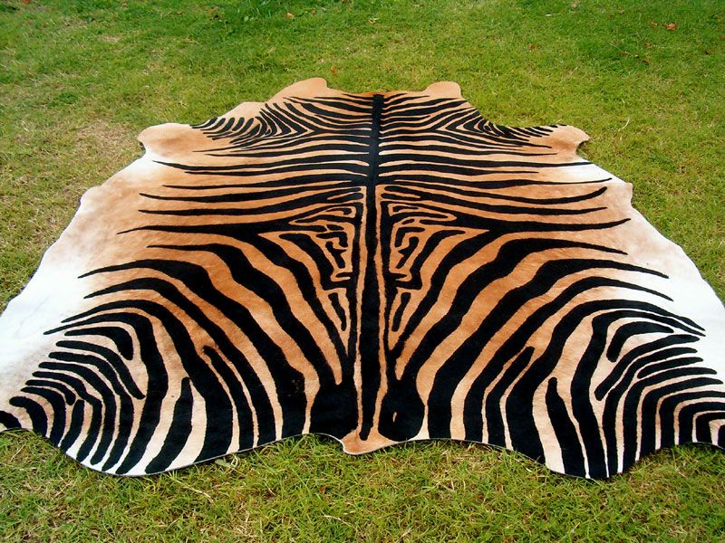 ZEBRA Print/Printed COWHIDE SKIN Rug steer COW HIDE dc0541  