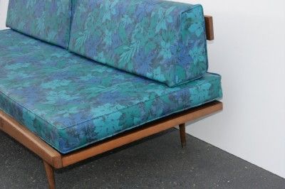 COOL Blue Mid Century Modern danish design Daybead Sofa w/ OG Cushions 