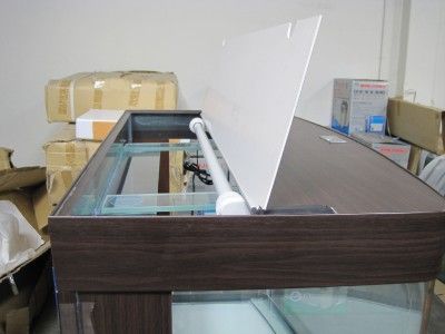 100 Gallon [New] Coffee colored Aquarium w/ Canopy,Cabinet, Lights 