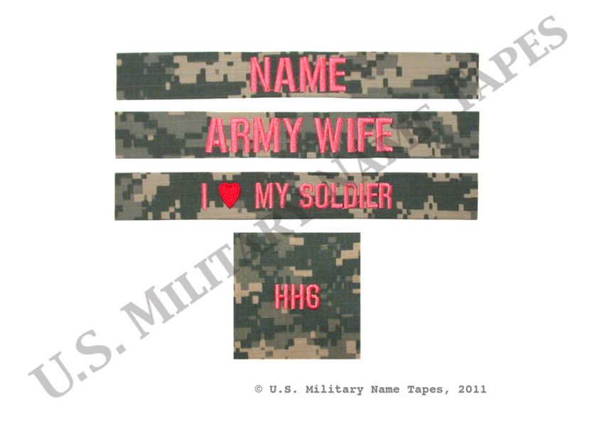 Army Army Wife ACU Name Tape Set w/o Velcro  