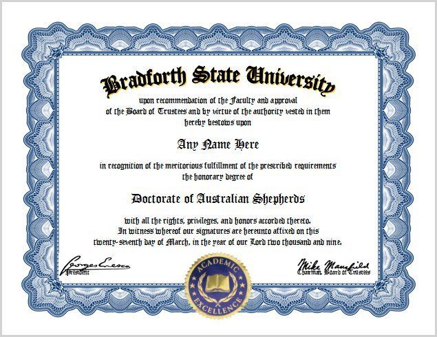 Australian Shepherd Diploma   Australian Shepherds Dog Lover Diploma 