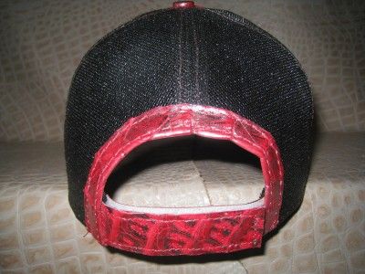 New Red Exotic Crocodile Ostrich Skin Ball Cap Hat Adjustable  