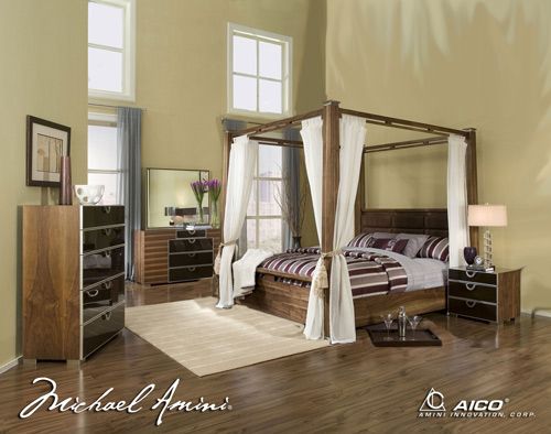 Timber Art Deco 6 pc King Canopy Bedroom Set  