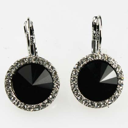 Jet Black Celebrity Inspired Swarovski Crystal Earrings  