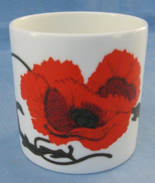   Susie Cooper Poppy Flower Cup Demitasse Mug Bone China Lovely  