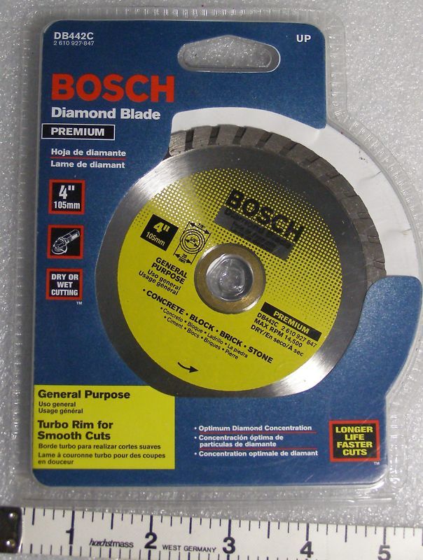 NEW Bosch Diamond stone saw Blade 4 brick and stone cutting DB442C 