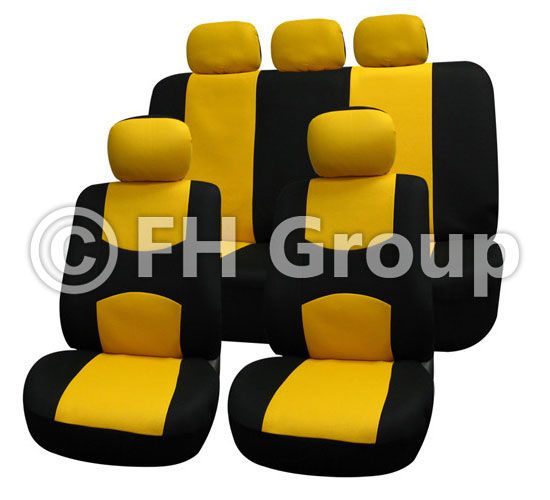 Universal Car Seat Cover yellow Color 5 Headrest Cover 0205061115001 