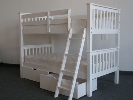 Bunk Bed   Twin over Twin Mission White with Drawers for only $455