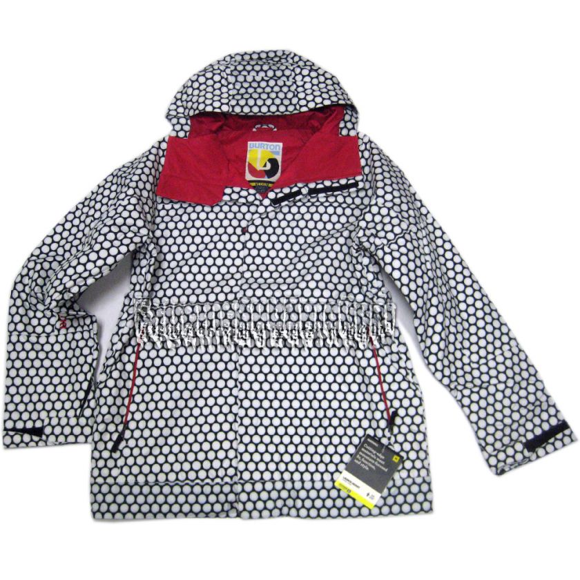 BURTON Mens 2012 Snowboard Stout White Dot Matrix LAUNCH JACKET LARGE 