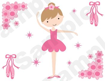 BALLERINA BABY NURSERY GIRL WALL STICKERS DECALS BORDER  