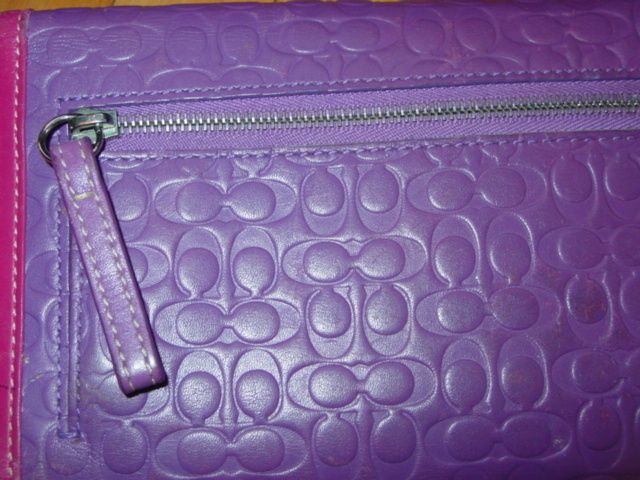   & PINK SIGNATURE C LOGO CHECKBOOK CLUTCH CARD WALLET PURSE BAG $1