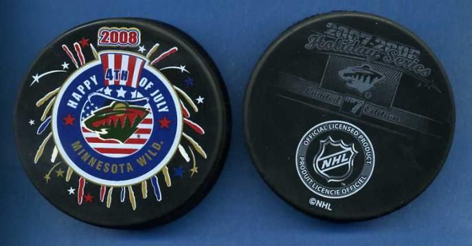 MINNESOTA WILD 2008 Happy 4th of July Hockey Puck  