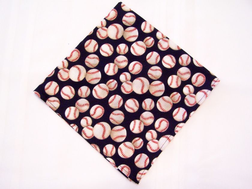 New 4 Handmade Linens Blue Baseball Decor Cloth Napkins  