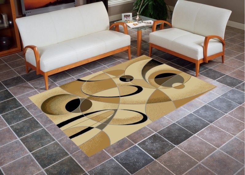 Area Rug Contemporary 5x8 Room Scene OPUS Berber  