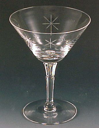 Fostoria Baronet Cut Champagnes Tall Sherbets Martini Glasses Set