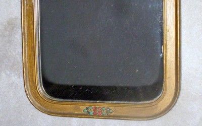 Antique Barbola Floral Wall Mirror 26 1/2 x 14 1/4  