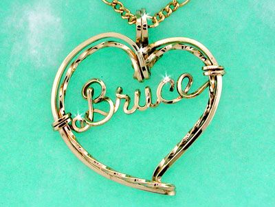 Personalized Double Wire Silver Heart Necklace Any Name, Custom 