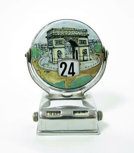 FRENCH MONUMENTS TIN MONTH DATE DAY DESK OLD CALENDAR *  