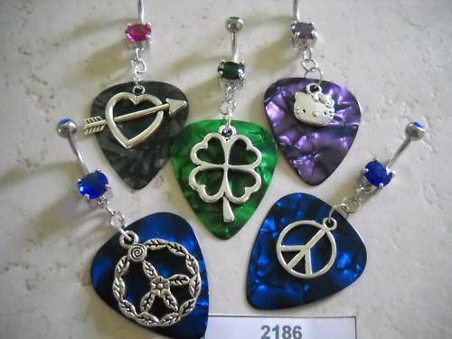 Design Your Own Guitar Pick Belly Ring 14g  