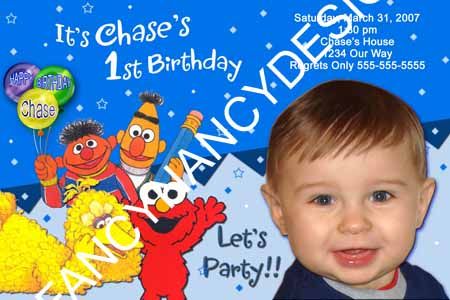 ELMO SESAME STREET BOYS GIRLS CUSTOM PHOTO 1ST 2ND 3RD BIRTHDAY PARTY 