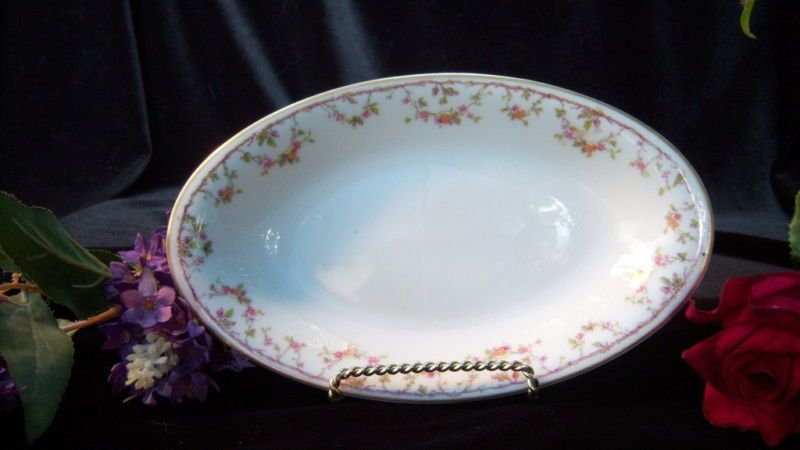 HAVILAND LIMOGES FRANCE FLORAL CHINA RELISH DISH PLATE  