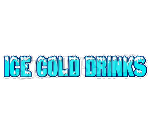 ICE COLD DRINKS Concession Decal drink beer water sign signs cart 