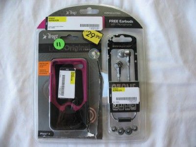   Luxe Case for Iphone 4 And Earpollution Ozone with Mic Pink / Black