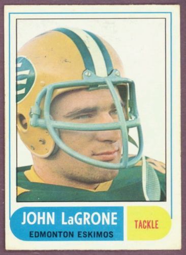 1968 OPC CFL FOOTBALL 115 JOHN LAGRONE EDMONTON ESKIMOS  