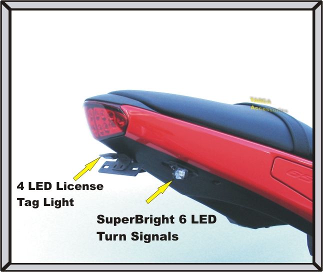 2009 Kawasaki ER 6N TARGA Fender Eliminator + LED Micro Turn Signals 