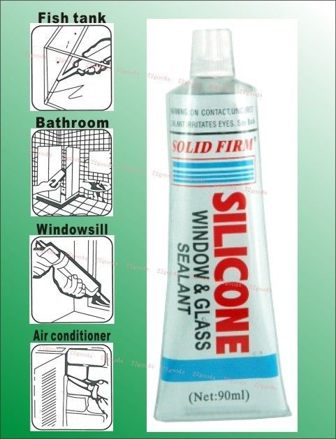   Glue Silicone Window Glass Fish tank Sealant Solid Firm 90ml white Gel