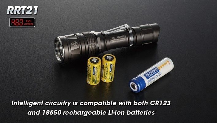 JETBeam RRT 21 CREE XM L T6 LED Tactical Flashlight  