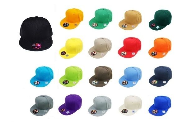 Plain Blank Snapback hat cap Flat Bill  