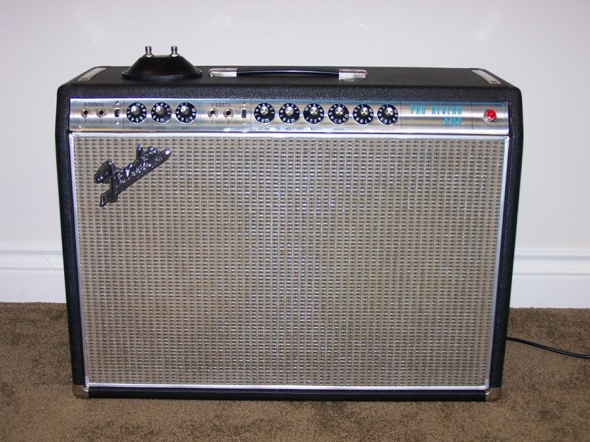 1968 FENDER PRO REVERB BLACK LINE AMP NEAR MINTCOVER FOOTSWITCH 