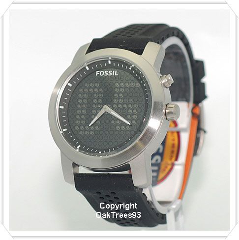 FOSSIL MENS BIG TIC BLACK SILICONE WATCH BG2219  