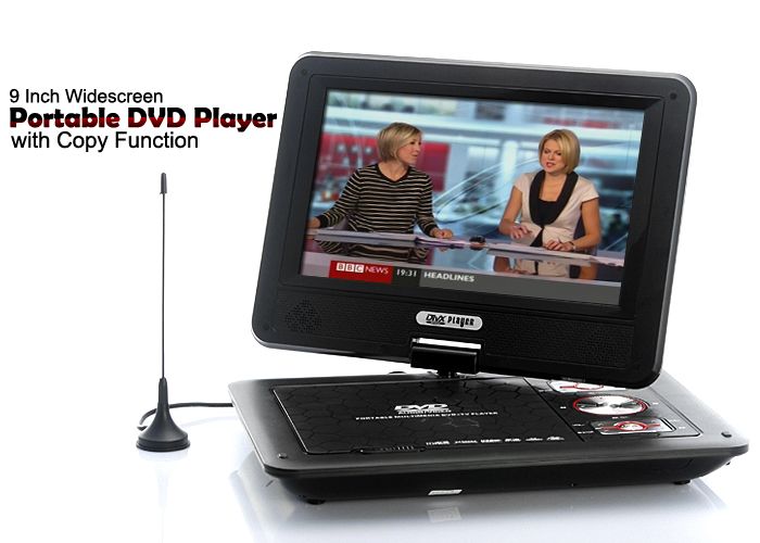 Portable DVD Player with 9 Inch Widescreen and Copy Function  