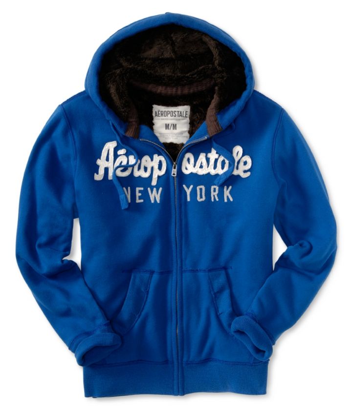 aeropostale mens aero appliqué full zip hoodie  