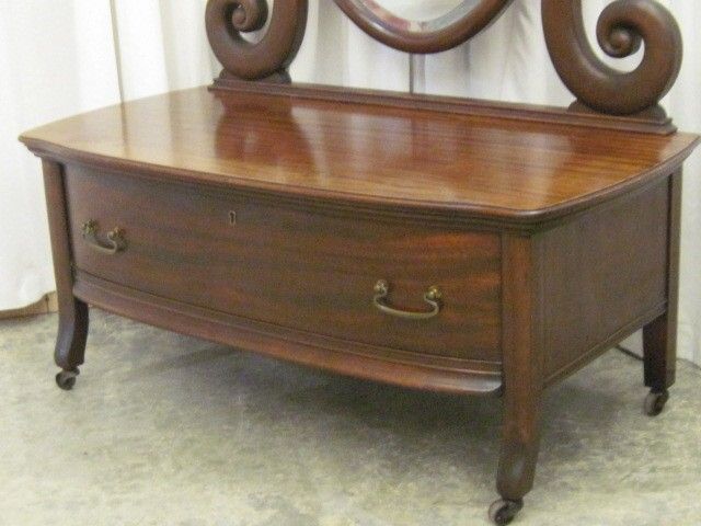 Antique Mahogany Princess Dresser w Full Length Mirror  