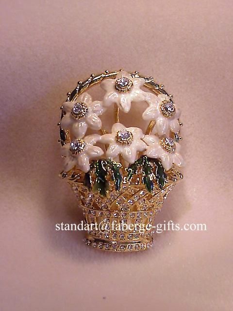 Russian Imperial Designer Spring Flowers Dia Brooch 8A  