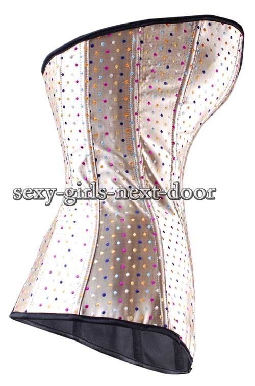 Gold Polka Dots CORSET Special Design BustierHOT XL A051_gold