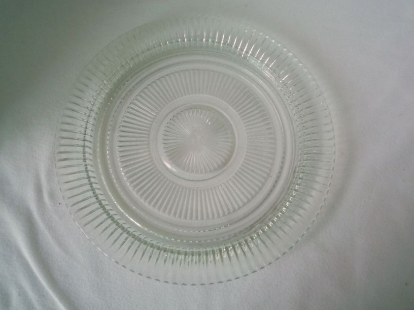 VINTAGE 12+ PRESSED GLASS CAKE PLATE/ PLATTER  