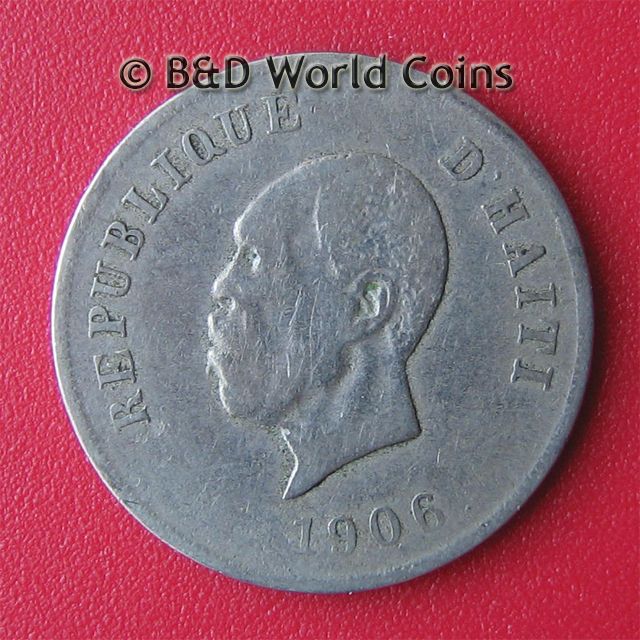 HAITI 1906 10 CENTIMES PRESIDENT NORD ALEXIS 23mm Cu Ni  