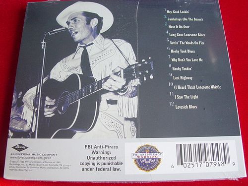 HANK WILLIAMS   20TH CENTURY MASTERS   1999 CD NEW  