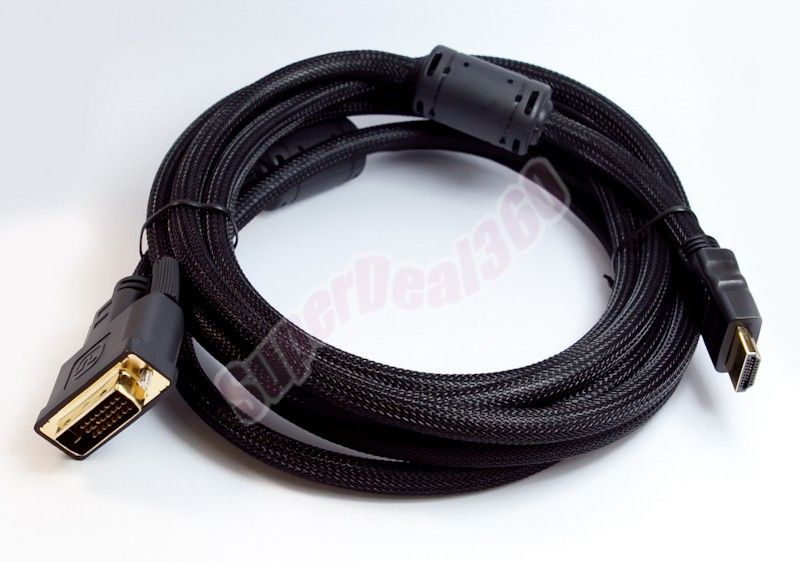 DVI TO HDMI CABLE CONVERTER 3M 3 METER 10FT 10F FOR HDTV COMPUTER 