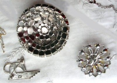    Vintage JEWELRY LOT~Bangle Bracelets~Sterling~Watch Fob~Brooches