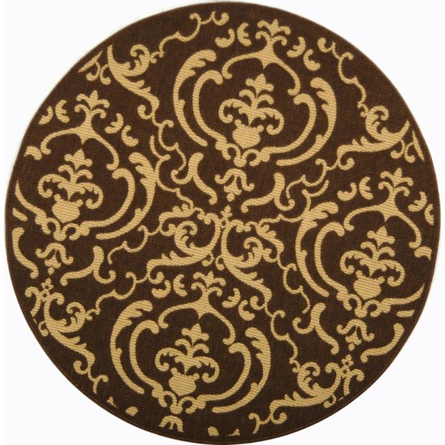 Indoor/Outdoor Chocolate/Natural Area Rug 5 Round  