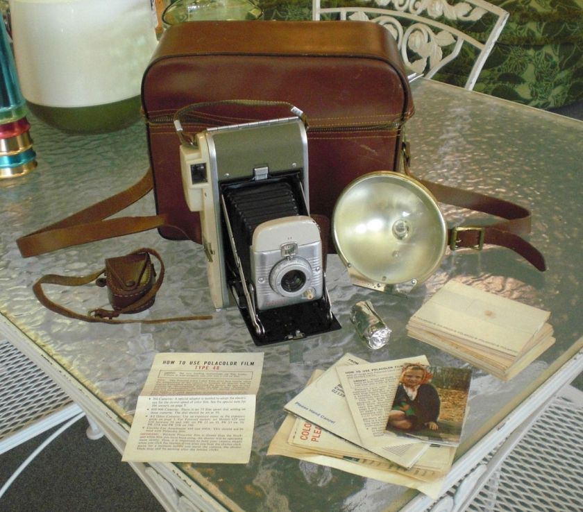 Vintage 1957 Instant POLAROID LAND CAMERA MODEL 80A Highlander w/BC 