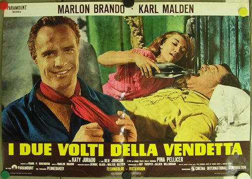 dk50 ONE EYED JACKS MARLON BRANDO 6 rare POSTER ITALY  