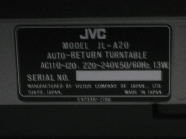 JVC JL A20 Turntable   for parts or project  