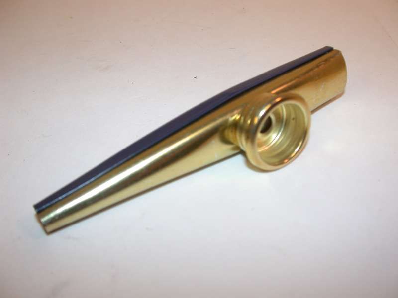 Lot of 12 NEW Gold/Blue Metal Kazoo Horn Whistle, Party  