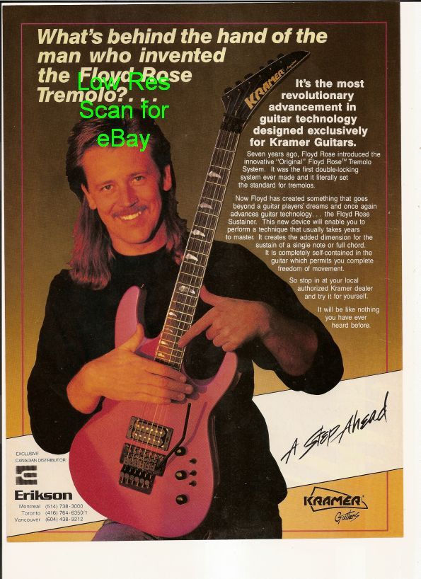 Kramer Guitars   1989 FLOYD ROSE Picture AD  